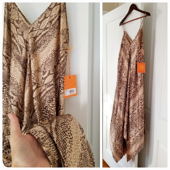 Silk Charmeuse Snakeprint Maxi Party Dress, Ramy Brook NWT - Picture 9 of 12